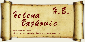 Helena Bajković vizit kartica